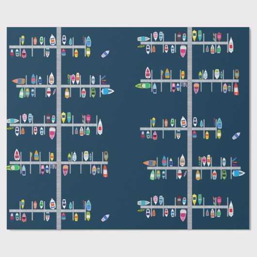 Boat Docks- Multicolor op de marine Cadeaupapier (Vlak)