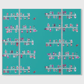 Boat Docks - Roze en rood op Aqua Cadeaupapier (Vlak)