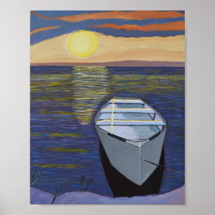 Boat door het poster van de Shore