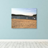 BOAT EN BEACH SCENE CANVAS AFDRUK (Insitu (Houten vloer))