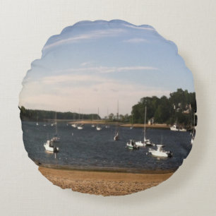 BOAT EN BEACH SCENE ROND KUSSEN
