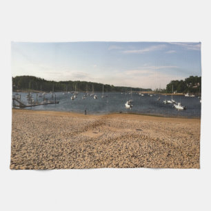 BOAT EN BEACH SCENE THEEDOEK