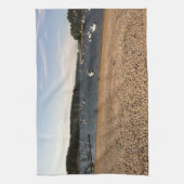 BOAT EN BEACH SCENE THEEDOEK (Verticaal)