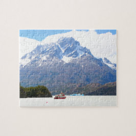 Boat en bergen, Patagonia, Chili Legpuzzel