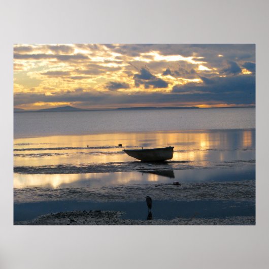 Boat en Heron Poster (Voorkant)