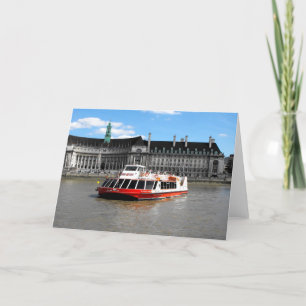 Boat en Londen aquarium Feestdagen Kaart