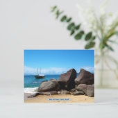 Boat en strand, Paraty, Brazilië Briefkaart (Staand voorkant)