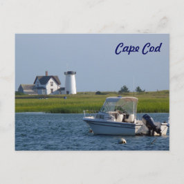 Boat en vuurtoren Chatham Cape Cod Briefkaart
