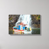 Boat en waterval canvas afdruk (Voorkant)