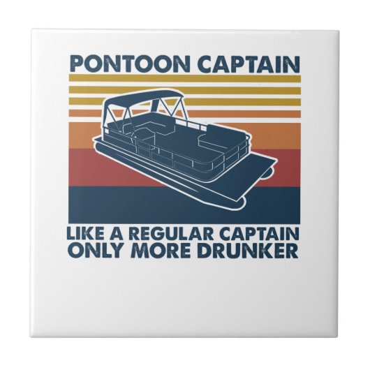 Boat Gift | Funny Pontoon Boat Gift Idee Tegeltje (Voorkant)
