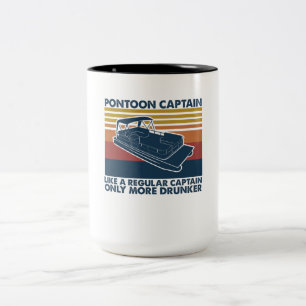 Boat Gift   Funny  Pontoon Boat Gift Idee Tweekleurige Koffiemok