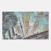 Boat Graffiti Rechthoekige Sticker (Voorkant)