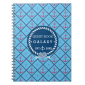 Boat Guest Book I Nautical Icons Turquoise Blue Notitieboek (Voorkant)