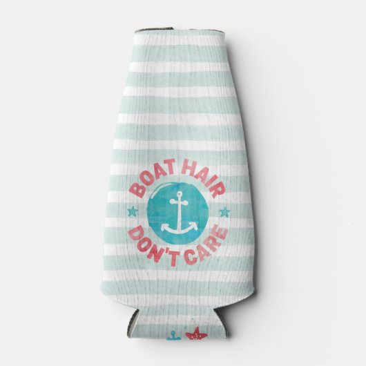 "Boat Hair Don't Care" (gepersonaliseerd) Flesjeskoeler (Voorkant)