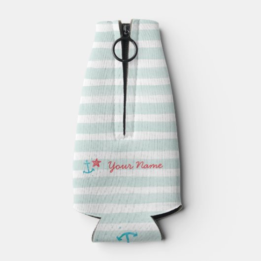 "Boat Hair Don't Care" (gepersonaliseerd) Flesjeskoeler (Achterkant)