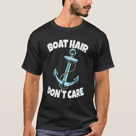 Boat Hair houdt niet van Anchor Schip Funny Vrouwe T-shirt (Voorkant)