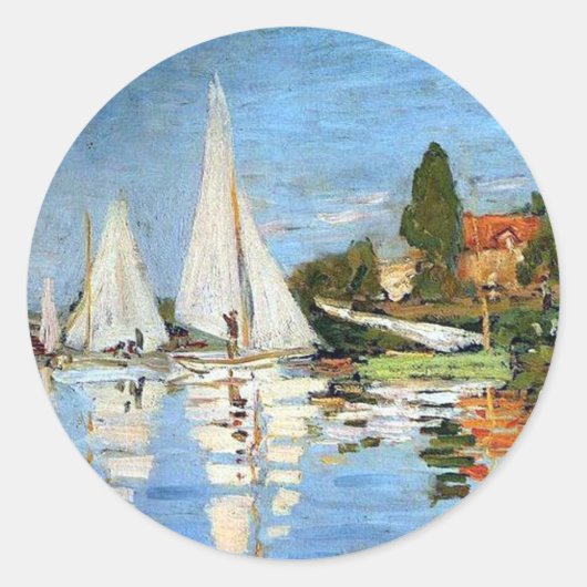 Boat Harbour Fine Art van Monet Sticker (Voorkant)