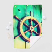 Boat Helm Golf Towel Golfhanddoek (Insitu)