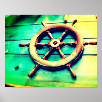 Boat Helm Poster