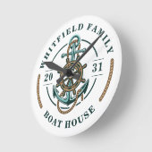 Boat House Anchor Boat Wheel Year Est Persoonlijk Ronde Klok (Hoek)