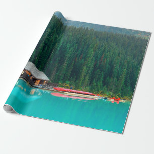 Boat house door Lake Louise in het nationale park  Cadeaupapier