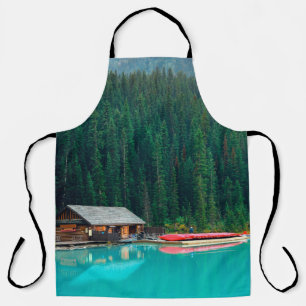 Boat house door Lake Louise in het nationale park Schort