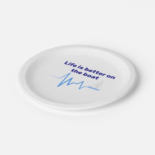 Boat | houten boat | zeeman papieren bordje (Gekanteld)