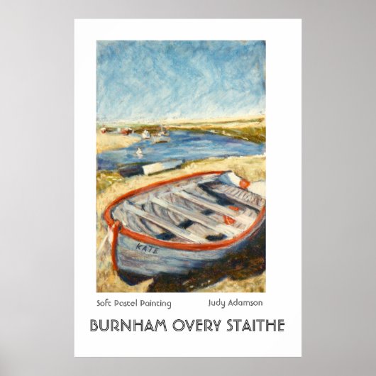 Boat in Burnham Overy Staithe Print of Poster (Voorkant)
