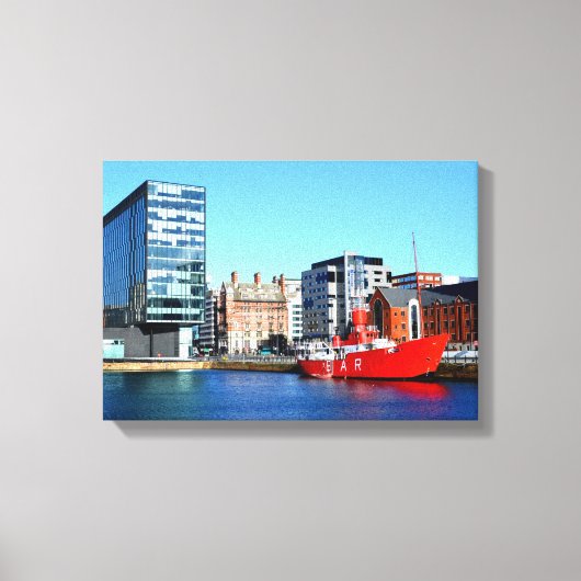 Boat in de Albert Dock Canvas Afdruk (Voorkant)