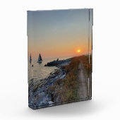 Boat in het Ontario-meer tijdens de zonnesteek Fotoblokken (Links)