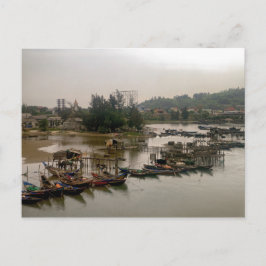 Boat in het Vietnamese Geviste dorp Briefkaart