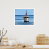 Boat in Restful Ocean Print (Keuken)