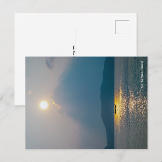 Boat in zonsondergang, Koh pha ngan Briefkaart (Voorkant / Achterkant)