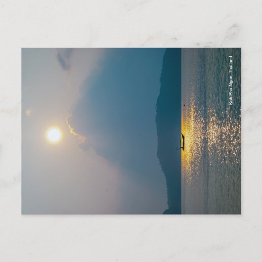 Boat in zonsondergang, Koh pha ngan Briefkaart (Voorkant)