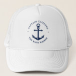 Boat kapitein | Aangepaste naam Anchor Trucker Pet<br><div class="desc">Een leuke pet op maat voor de eerste kapitein van de boot!</div>