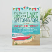 Boat Lake Birthday Invitation Speed Boat Lake Vist Kaart (Staand voorkant)