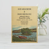 Boat Lake Wedding Invitation  Natuur Kaart (Staand voorkant)