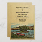 Boat Lake Wedding Invitation  Natuur Kaart (Voorkant / Achterkant)