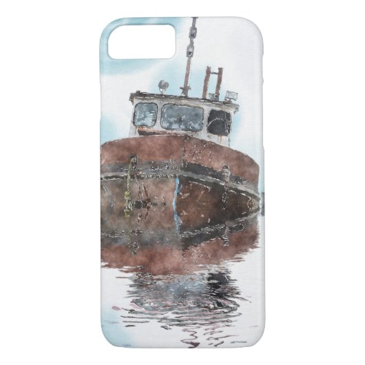 Boat-liefhebbers Vist Trawler Waterverf Art-reeks Case-Mate iPhone Case (Achterkant)