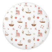Boat & Lighthouse Ceramic Door Knob Keramische Knop (Voorkant)