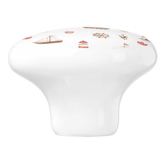 Boat & Lighthouse Ceramic Door Knob Keramische Knop (Zijkant)
