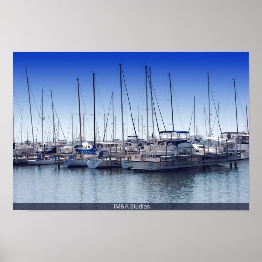 Boat Marina op Lake Poster (Voorkant)