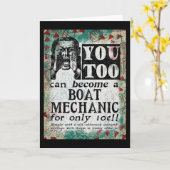 Boat Mechanic - Funny Vintage Retro Kaart (Gele Bloem)