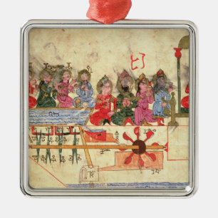 Boat met Automata, illustratie Metalen Ornament