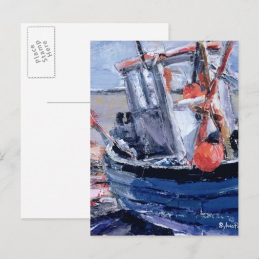 Boat met Red Buoy Briefkaart (Voorkant / Achterkant)