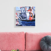 Boat met Red Buoy Canvas Afdruk (Insitu (Woonkamer))