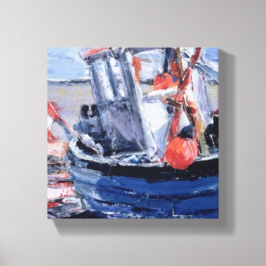 Boat met Red Buoy Canvas Afdruk (Voorkant)