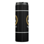 Boat naam Nautical Anchor Gold Style Laurel Black Thermosbeker (Achterkant)