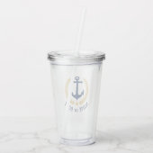 Boat naam Nautical Anchor Gold Style Star Acryl Drinkbeker (Achterkant)