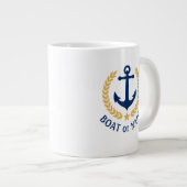 Boat naam Nautical Anchor Gold Style Star Grote Koffiekop (Voorkant rechts)